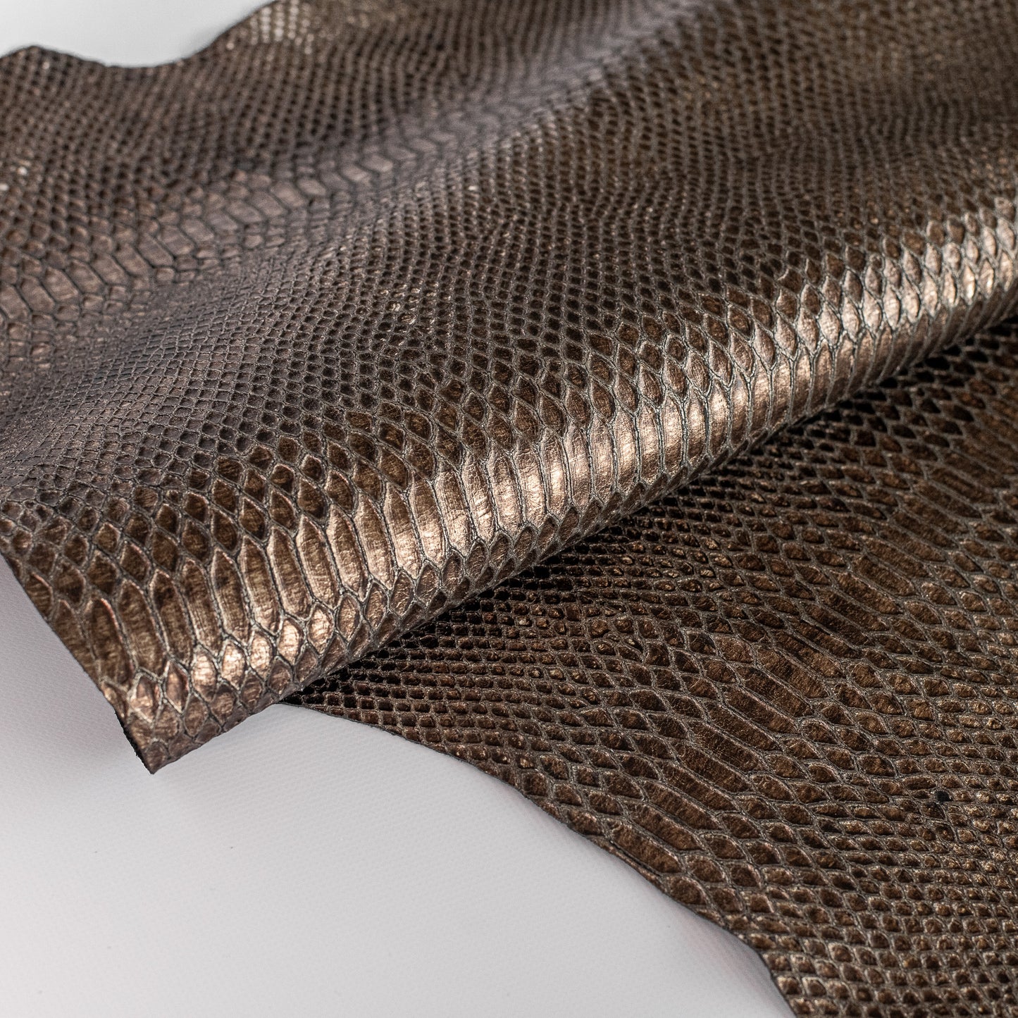 Goat Embossed Bronze Python