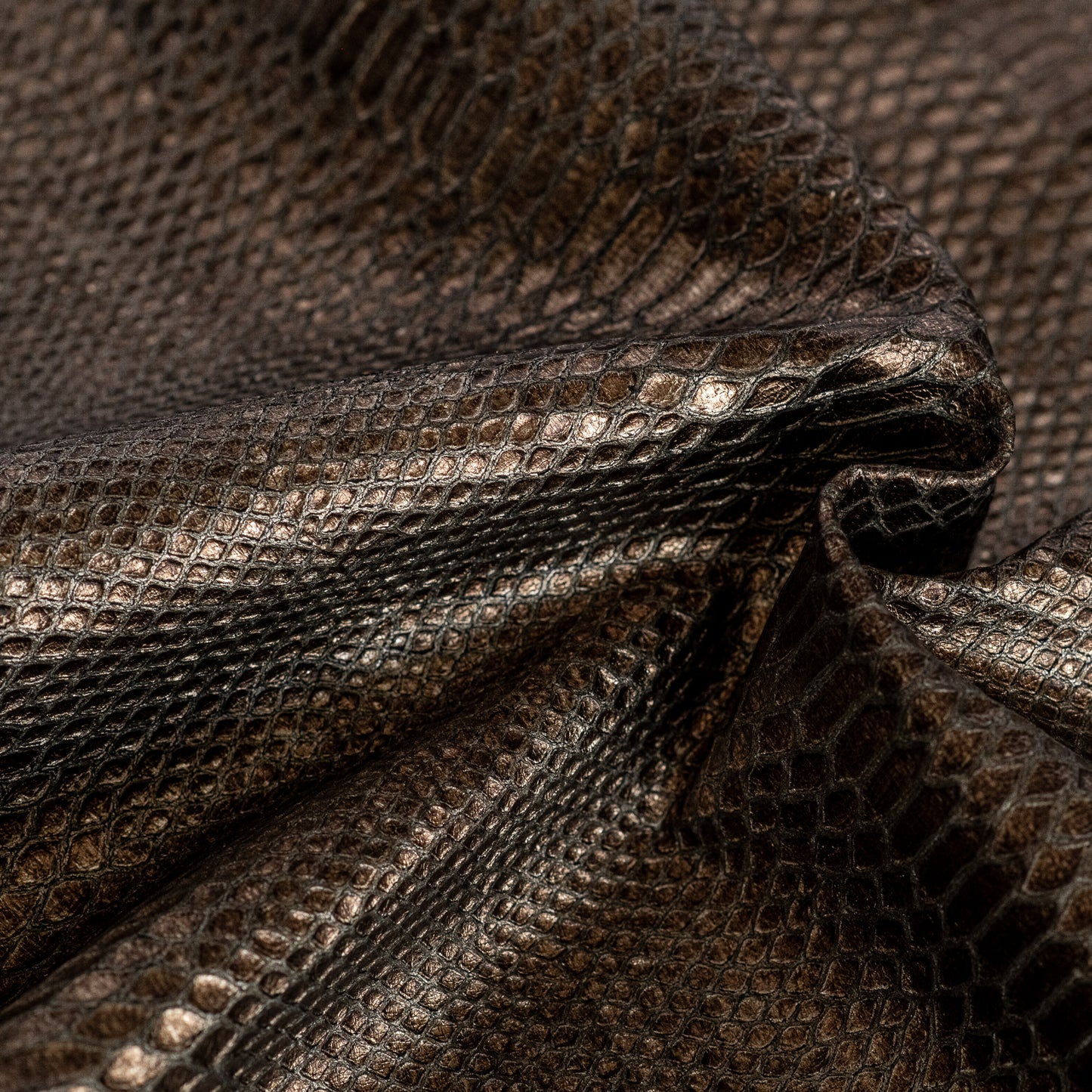 Goat Embossed Bronze Python