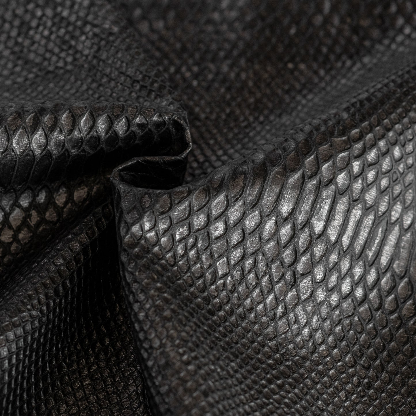 Goat Embossed Black steel Python